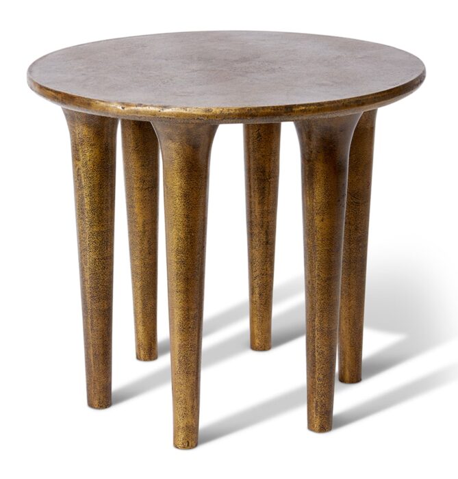 Terra Side Table antique gold finish 56x56x47cm