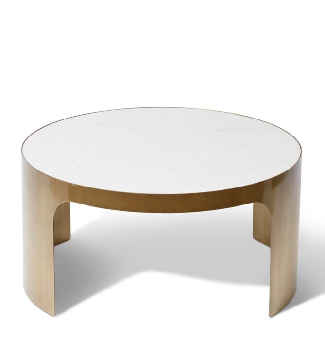 Sena Coffee Table 80x80x38cm White & Gold
