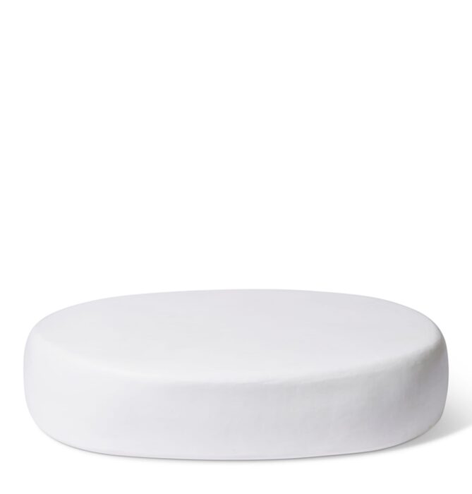 Harmony Oval Coffee Table White Modern Storage 120x70cm