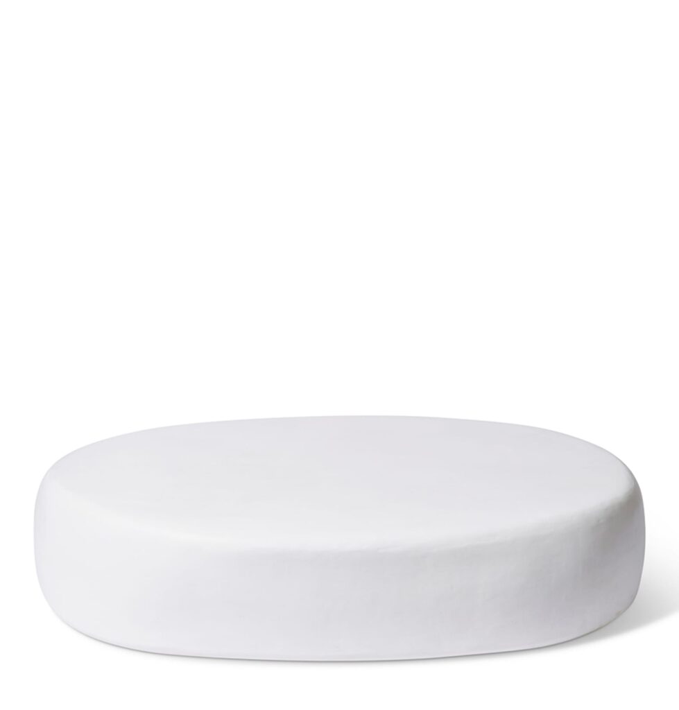 Harmony Oval Coffee Table White Modern Storage 120x70cm