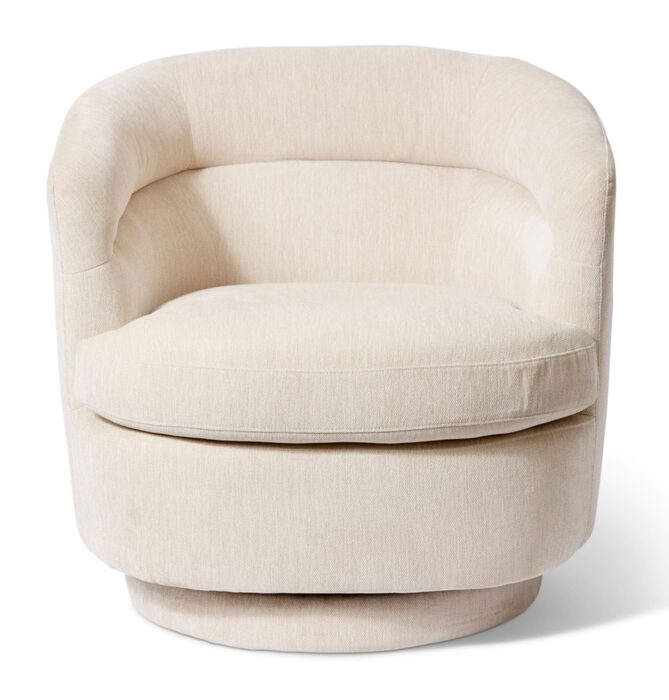 Ronan Swivel Chair 80x79x76cm Neutral Cream Space-Saving