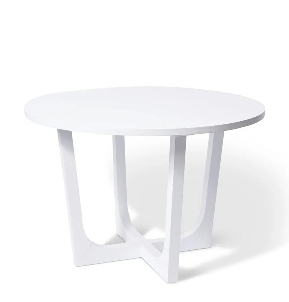 Jengo Round Dining Table 120x120x77cm Space-Saving White Storage Durable