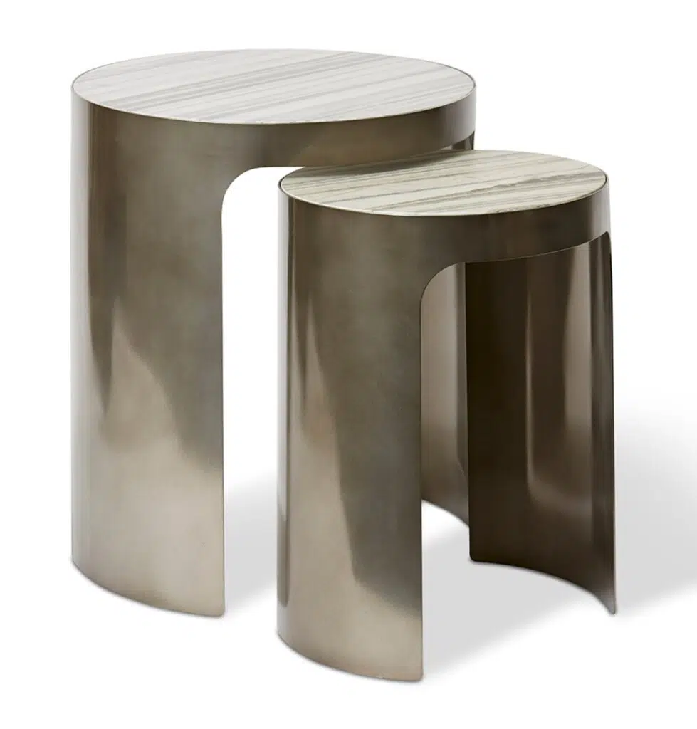Sena Side Table, 50x50x57 cm Marble & Steel