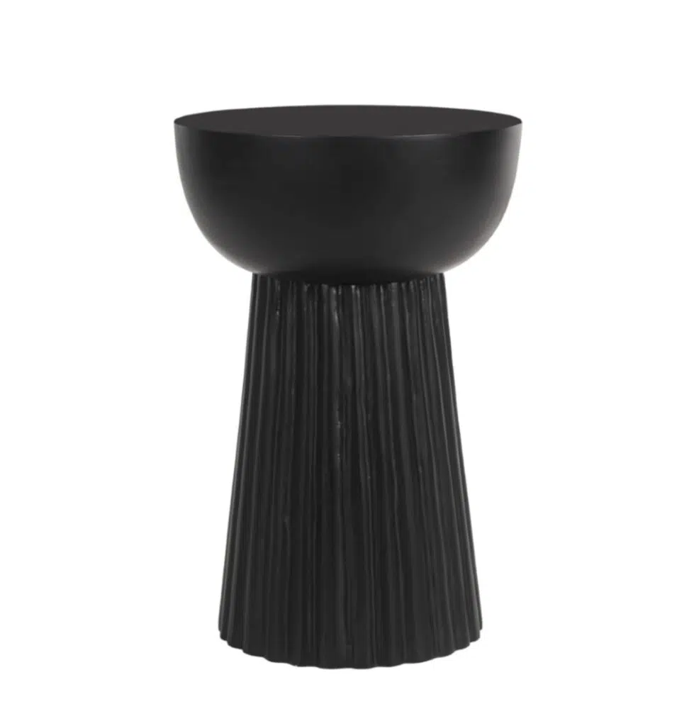 Layla Side Table 40x40x50cm Black Wooden Storage