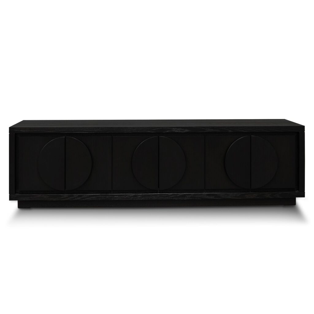 Ava 2m entertainment TV unit textured espresso black modern sleek design storage
