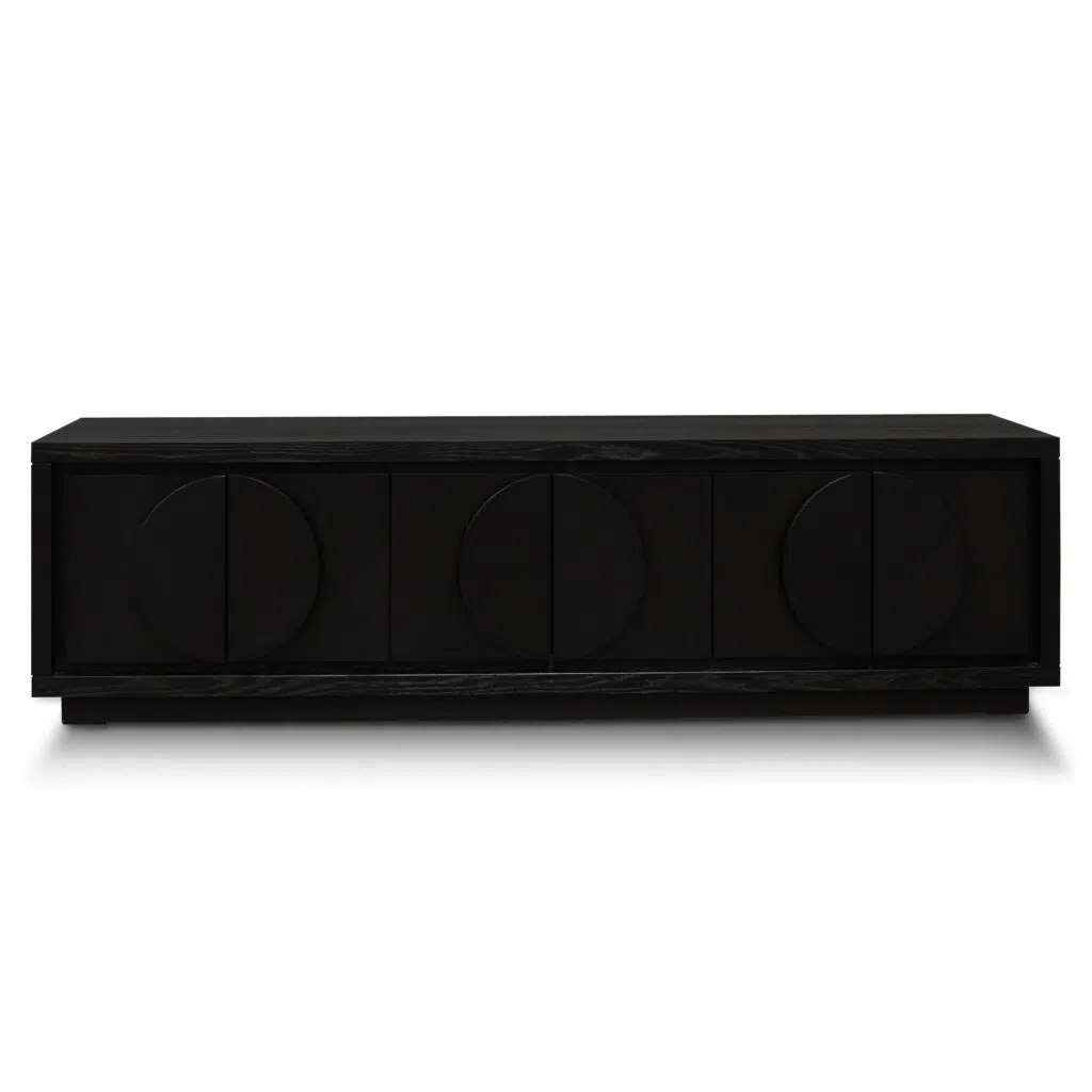 Ava 2m entertainment TV unit textured espresso black modern sleek design storage