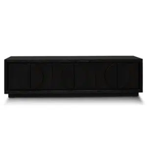 Ava 2m entertainment TV unit textured espresso black modern sleek design storage