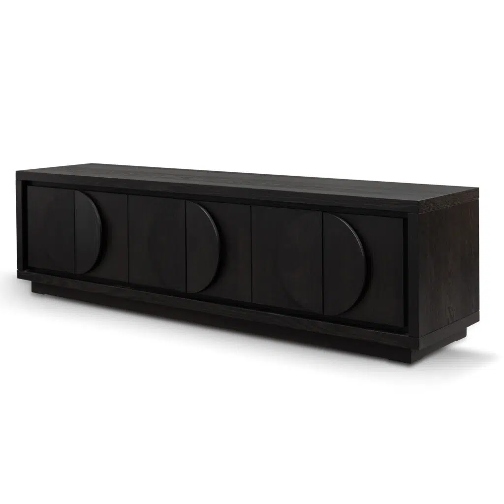 Ava 2m entertainment TV unit textured espresso black modern sleek design storage