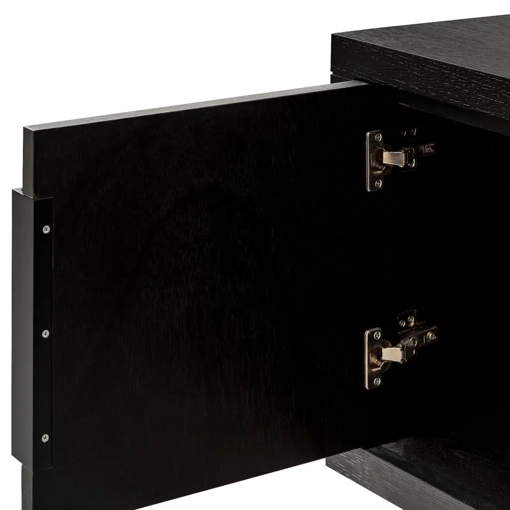 Modern 1.8m textured espresso black TV entertainment unit with storage and cable management