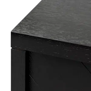 Modern 1.8m entertainment TV unit with textured espresso black finish and smart storage solutions