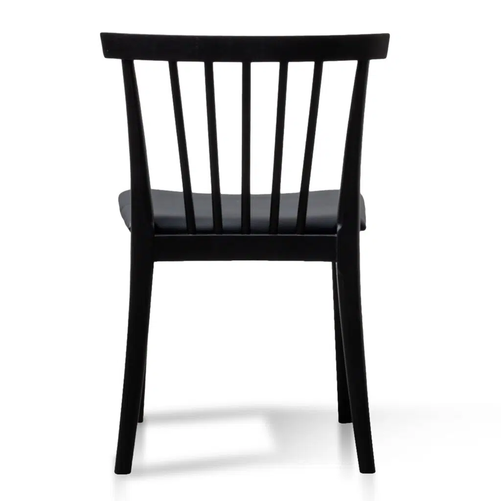 Miso Solid Timber Black PU Dining Chair Set of 2 Modern Design
