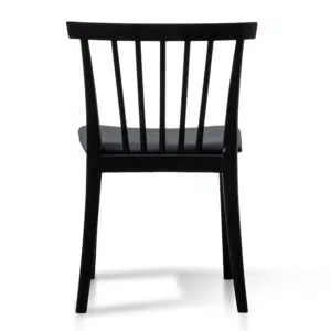 Miso Solid Timber Black PU Dining Chair Set of 2 Modern Design