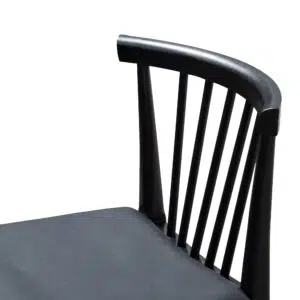 Miso Dining Chair Solid Timber Black PU Set of 2 Modern Design