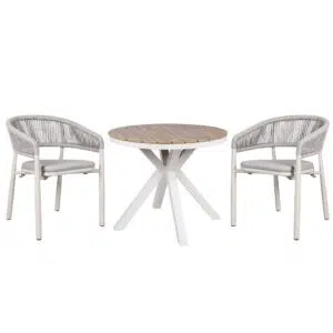 Sand White Outdoor Dining Chair Set 2 Light Grey