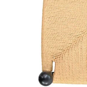 Elegant Vira Dining Chair Black Natural Seat Set of 2