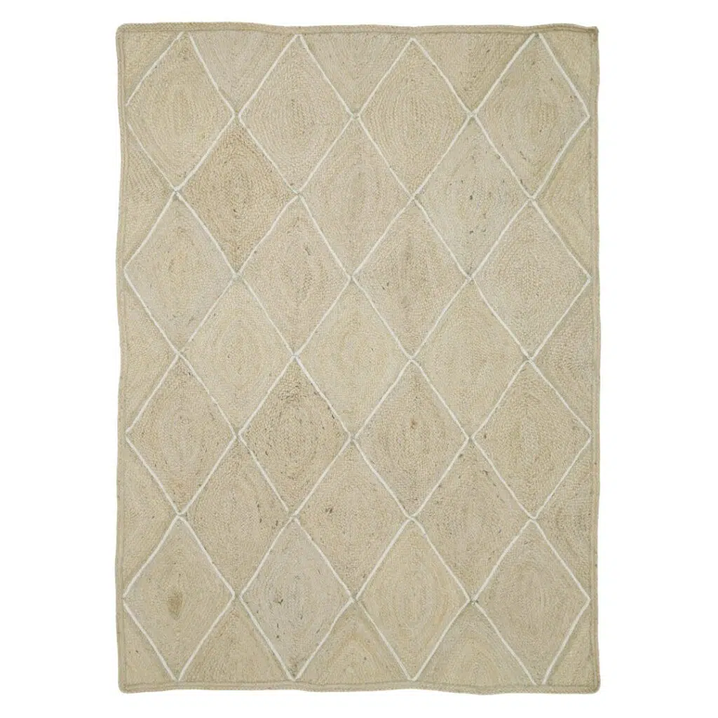 Handcrafted Artisan Rug - Pearl & Diamond Pattern