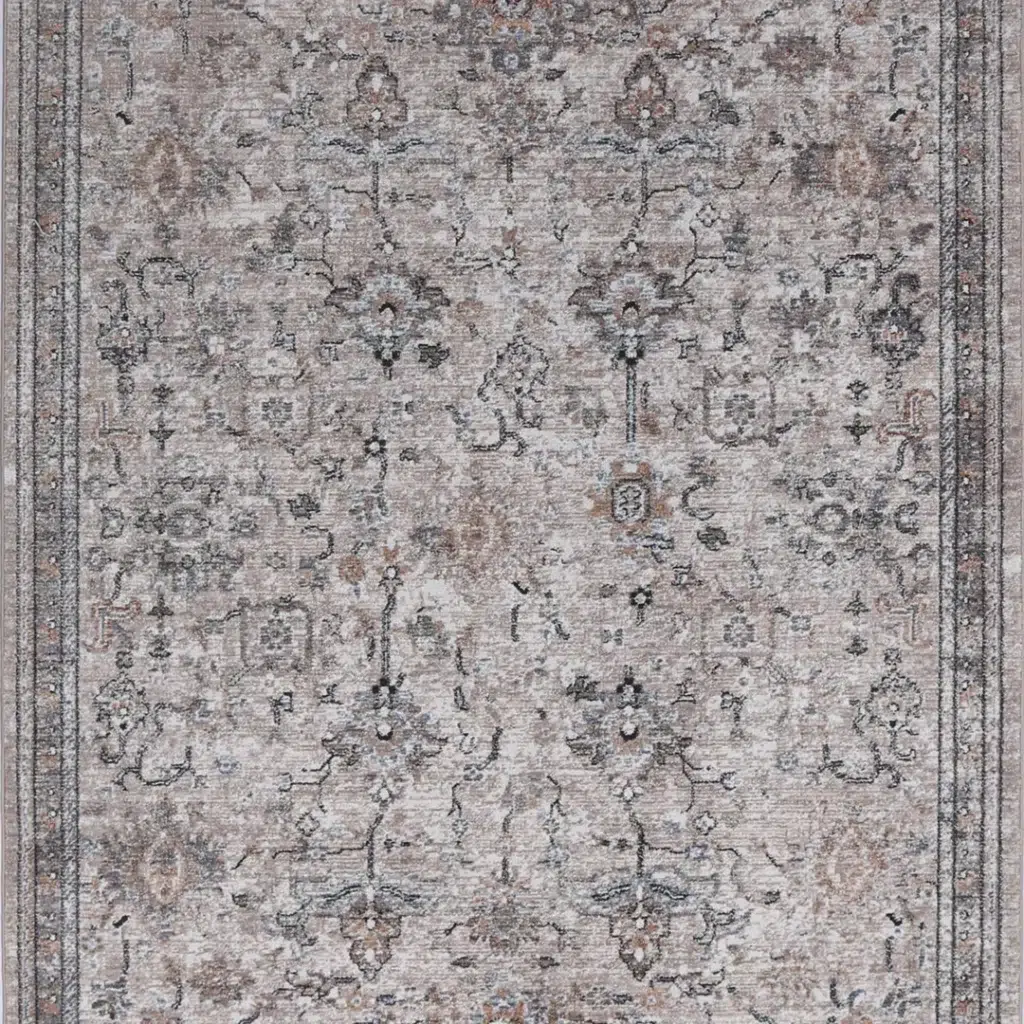 Baile Vintage Parklane Beige Rug - Classic Design, Premium Synthetic Yarn, Beige Color