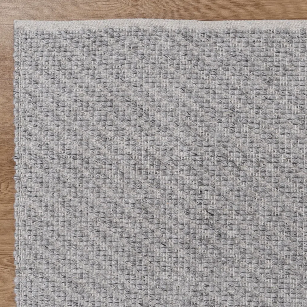 Basalt Grey Wool Textured Rug - Luxurious Durable Handcrafted Interior Design