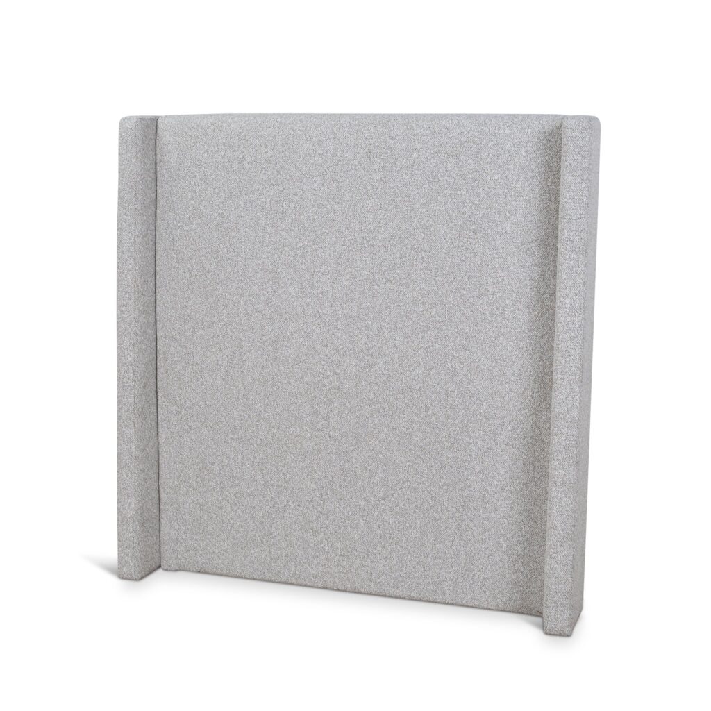 Nylar Single Bedhead - Clay Grey Modern Design with Winged Edges and Linen Fabric