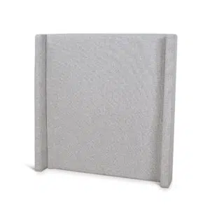 Nylar Single Bedhead - Clay Grey Modern Design with Winged Edges and Linen Fabric