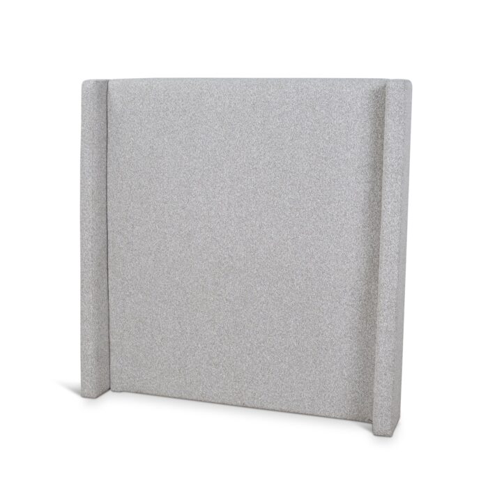 Nylar Single Bedhead - Clay Grey Modern Design with Winged Edges and Linen Fabric
