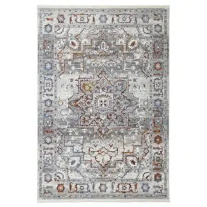 Bohemian Paradise Grey Multi Rug - Durable Turkish Craft for Living Rooms