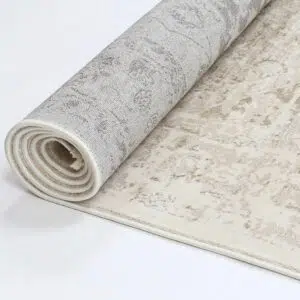 Bohemian Vintage Beige Rug Durable Synthetic Fiber 12mm Pile