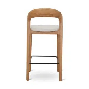Jeyra 65cm Beige Bar Stool Set of 2 - Modern Ergonomic Durable Timber Frame & Polyester Upholstery