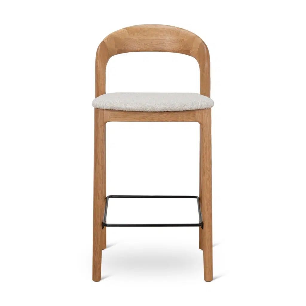 Jeyra 65cm Beige Bar Stool Set of 2 – Modern Ergonomic Stools for Contemporary Kitchens