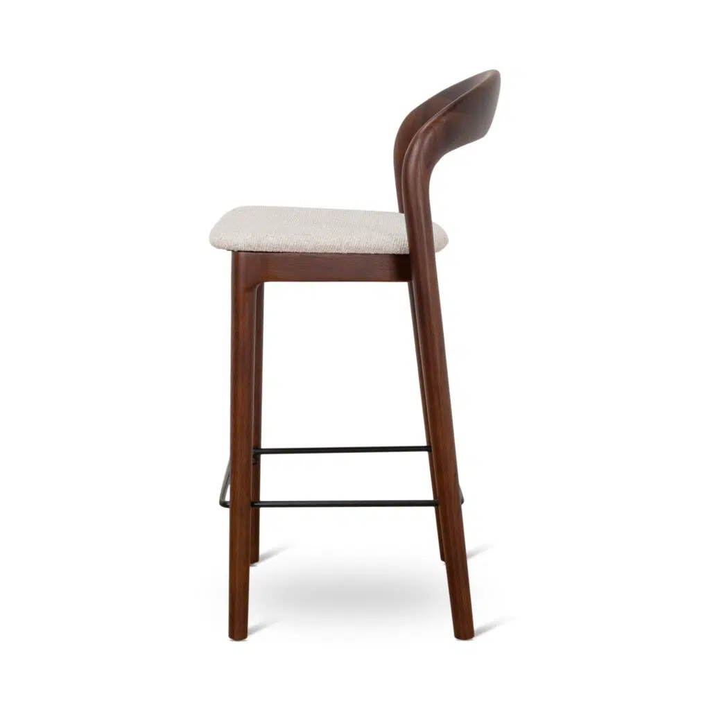 Lovan Dark Brown & Beige Bar Stool Pair – Modern, Durable, Comfortable