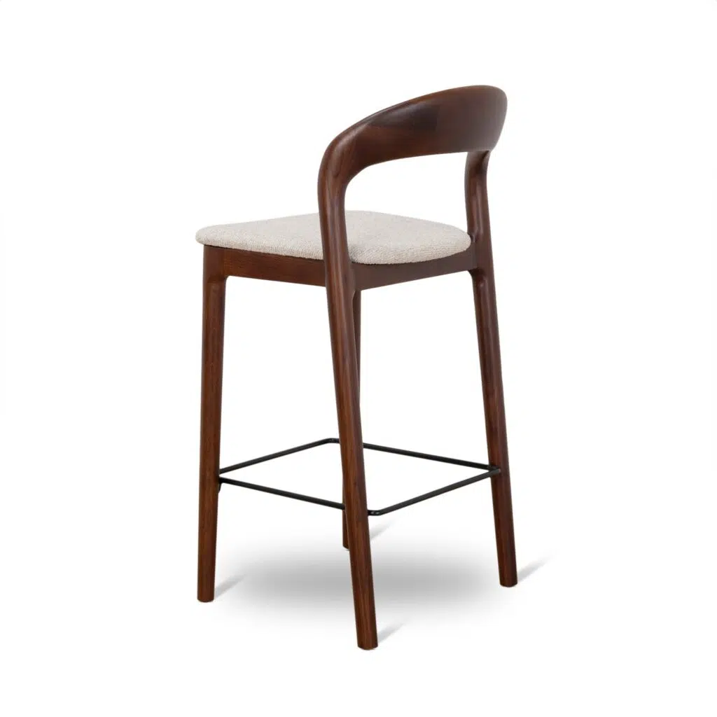 Lovan 2-Piece Dark Brown Beige Bar Stool Set for Kitchens, Bars, Restaurants