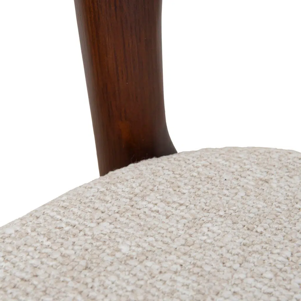 Lovan Dark Brown & Beige Bar Stool Set of 2 - Sturdy White Oak & Steel Frame for Kitchens & Bars