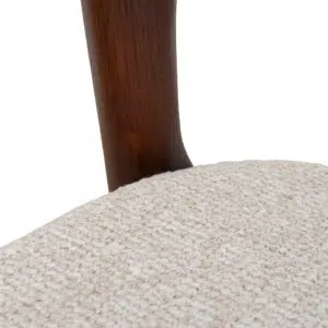 Lovan Dark Brown & Beige Bar Stool Set of 2 - Sturdy White Oak & Steel Frame for Kitchens & Bars