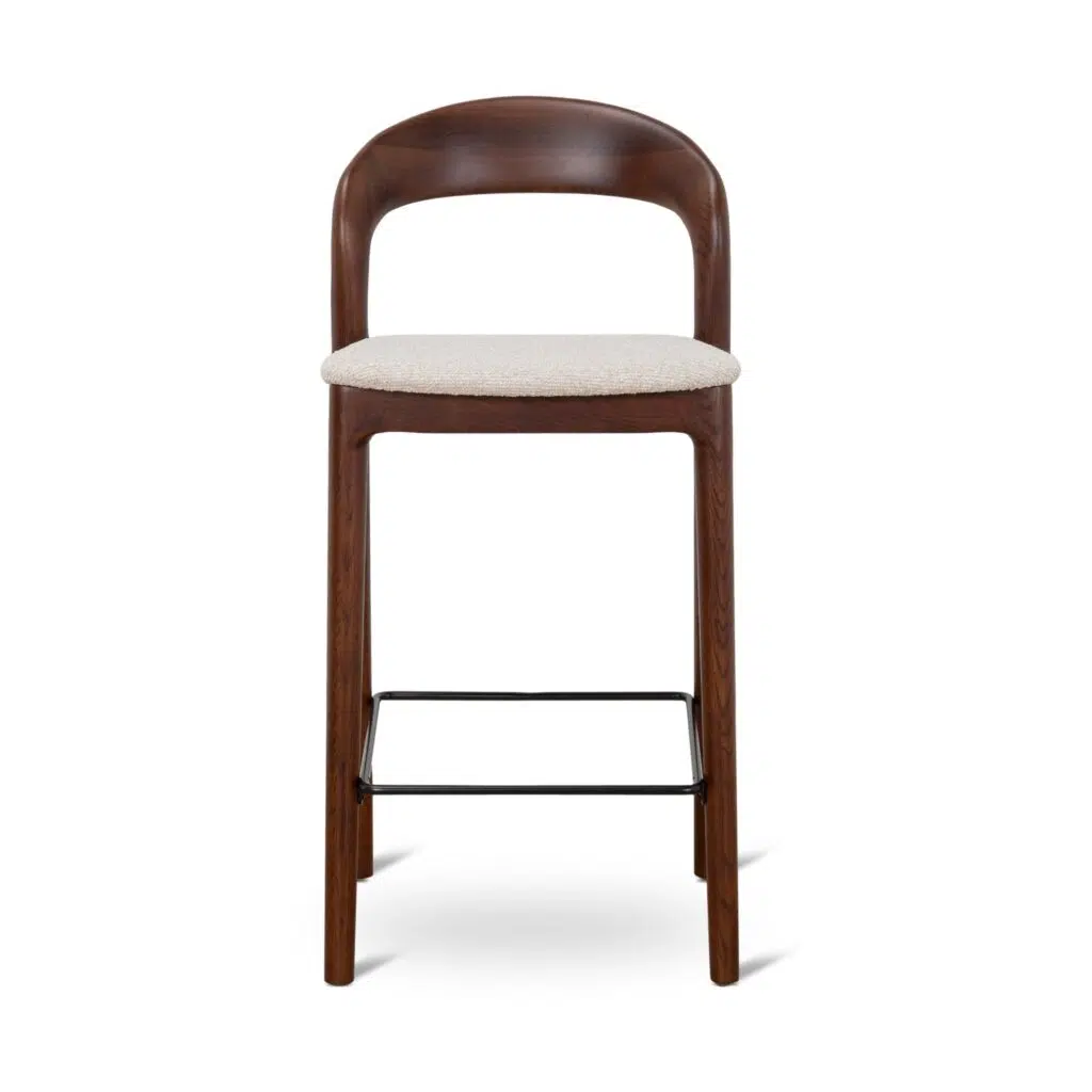 Lovan Dark Brown & Beige Bar Stool Set of 2 for Kitchen, Bar & Dining