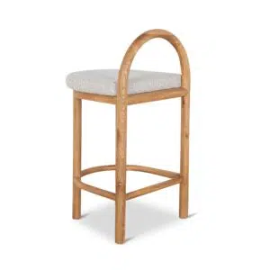 Milo 66cm Natural Bar Stool in Clay Grey with Oak Frame
