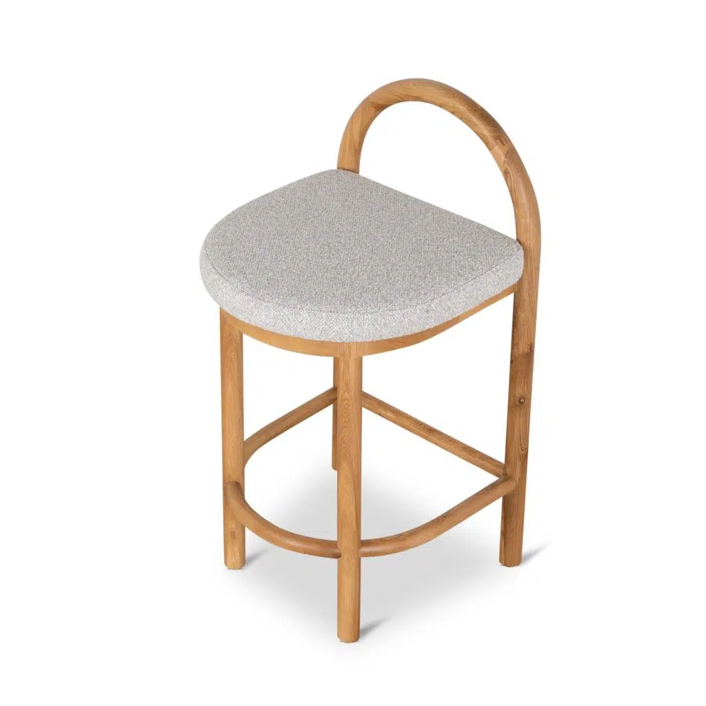 Milo 66cm Natural Bar Stool Clay Grey