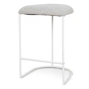 Bar Stools Set of 2 - White & Clay Grey Modern Minimalist Design Durable Construction