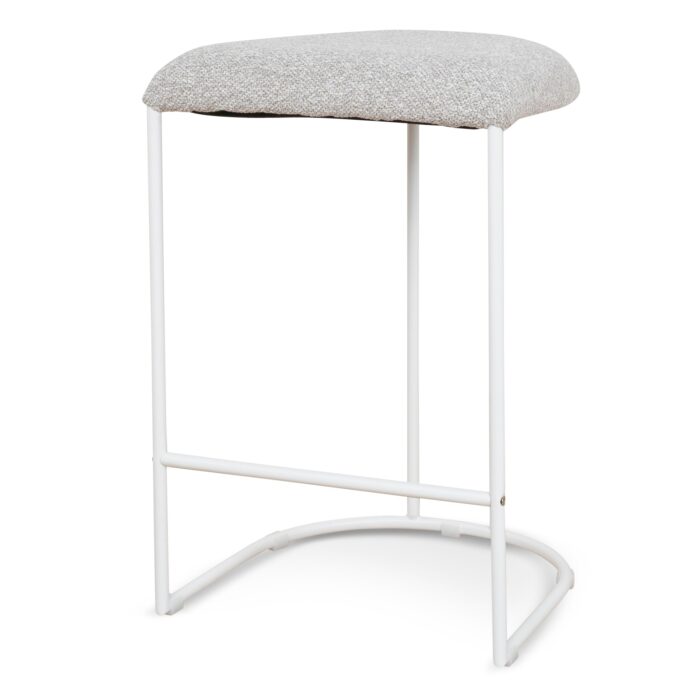 Bar Stools Set of 2 - White & Clay Grey Modern Minimalist Design Durable Construction