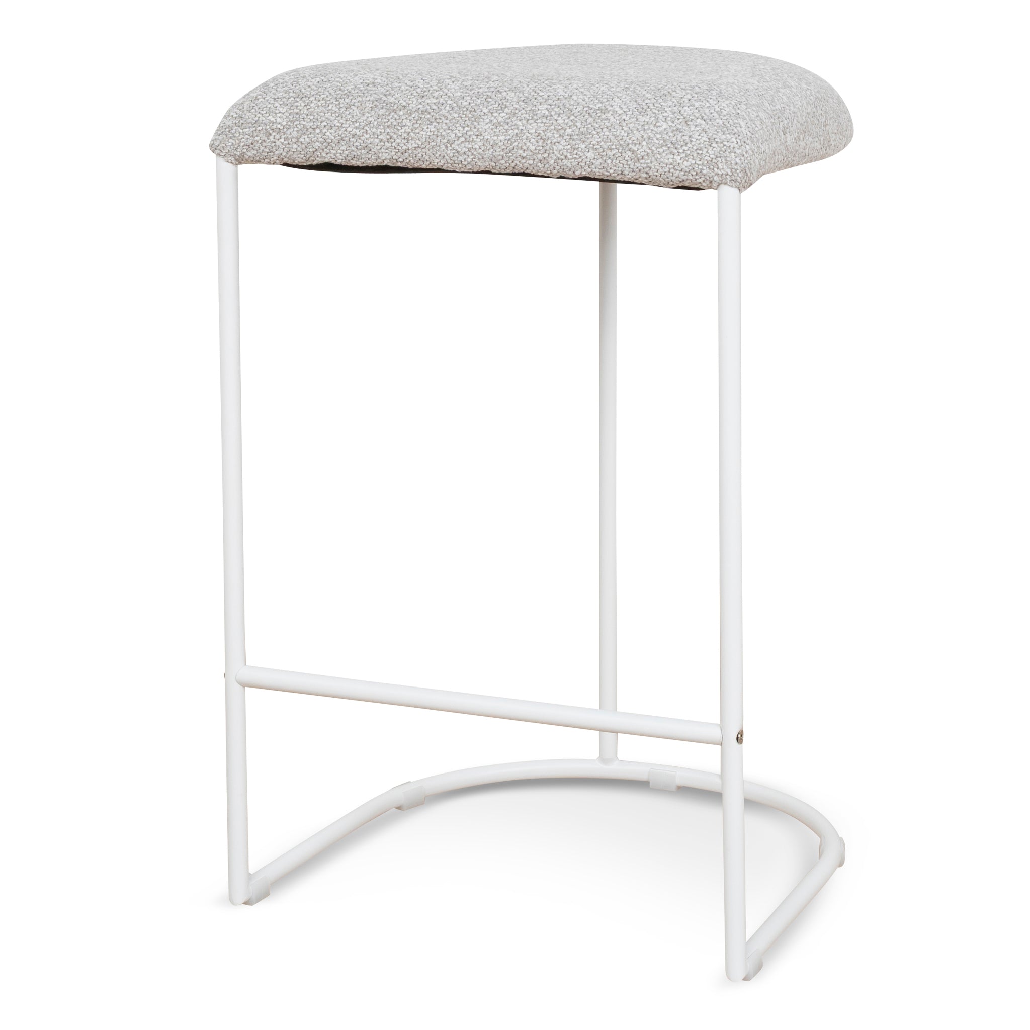 Milo 65cm White Bar Stool – Clay Grey (Set of 2)