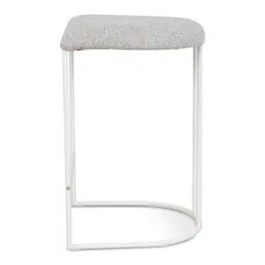 Milo 65cm White Bar Stool Set - Clay Grey Modern Design