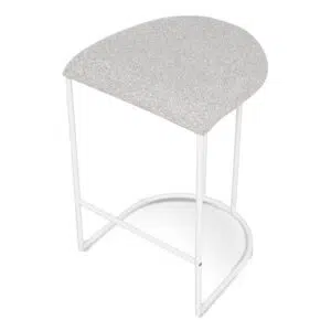 Milo 65cm White Bar Stool Set – Clay Grey Modern Design, Durable Metal Frame