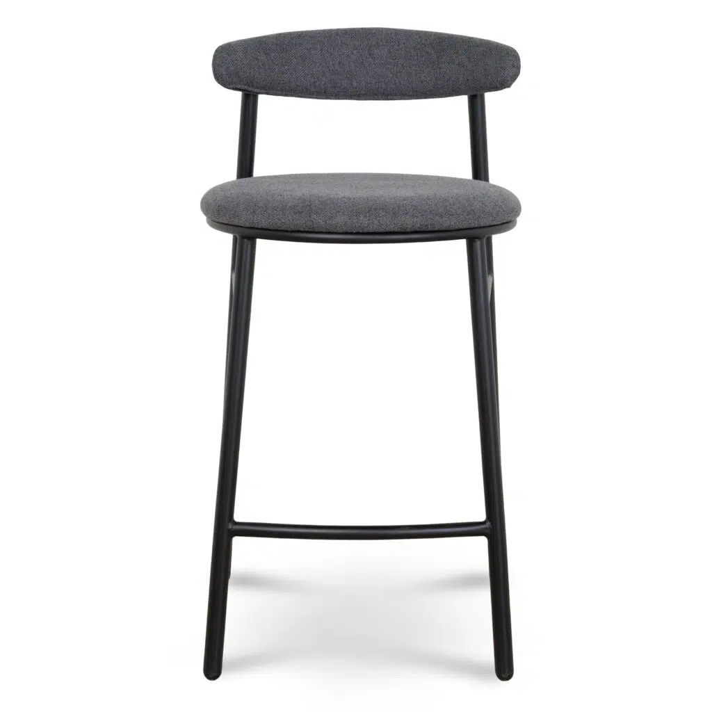 Quira 65cm Bar Stool - Modern Design, Slate Charcoal, Durable Steel Frame