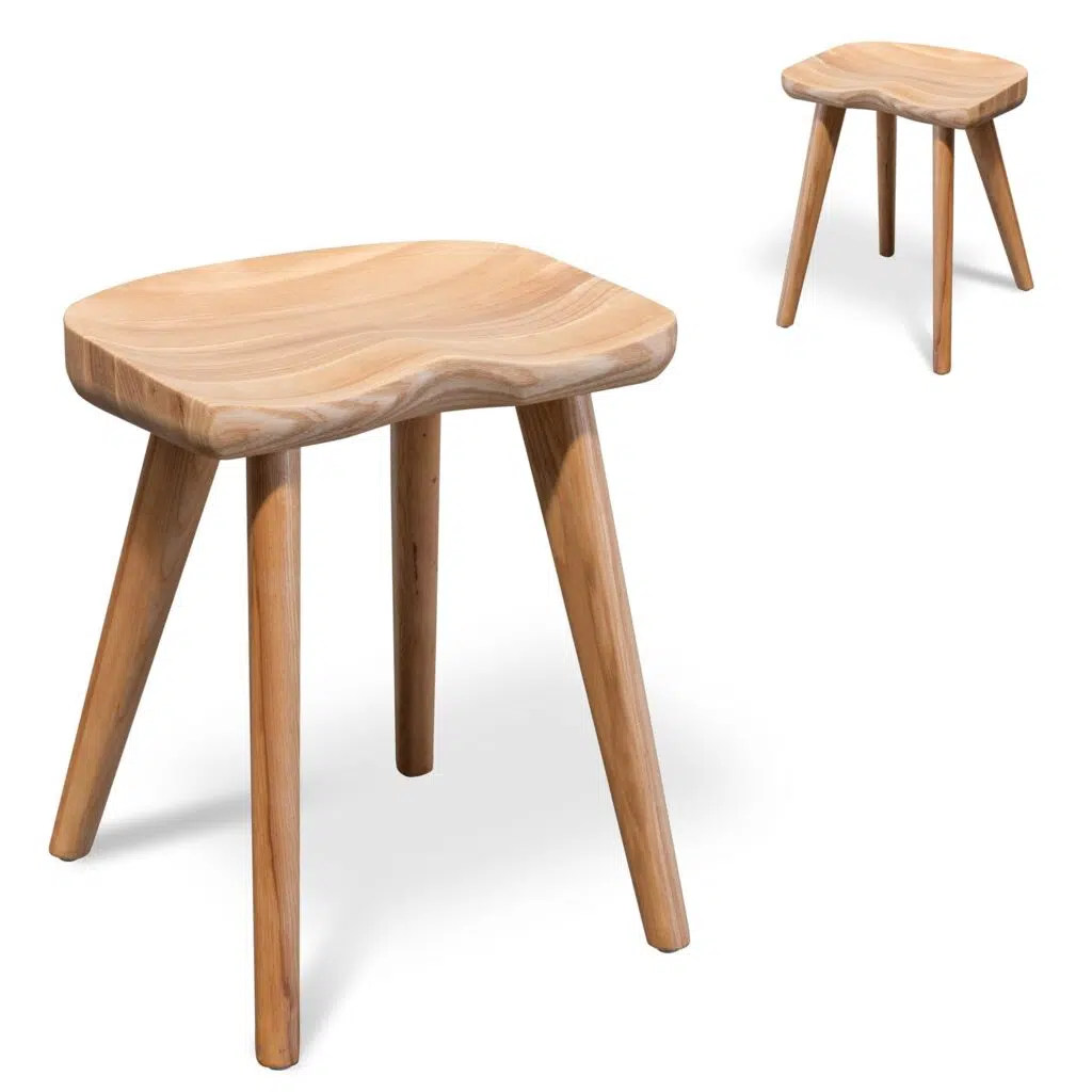 Vena 45cm Natural Wood Barstool Set of 2