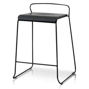 Modern black wooden bar stool with ergonomic design and durable construction