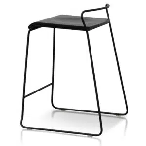 Max 65cm Black Wooden Bar Stool - Elegant Minimalist Design