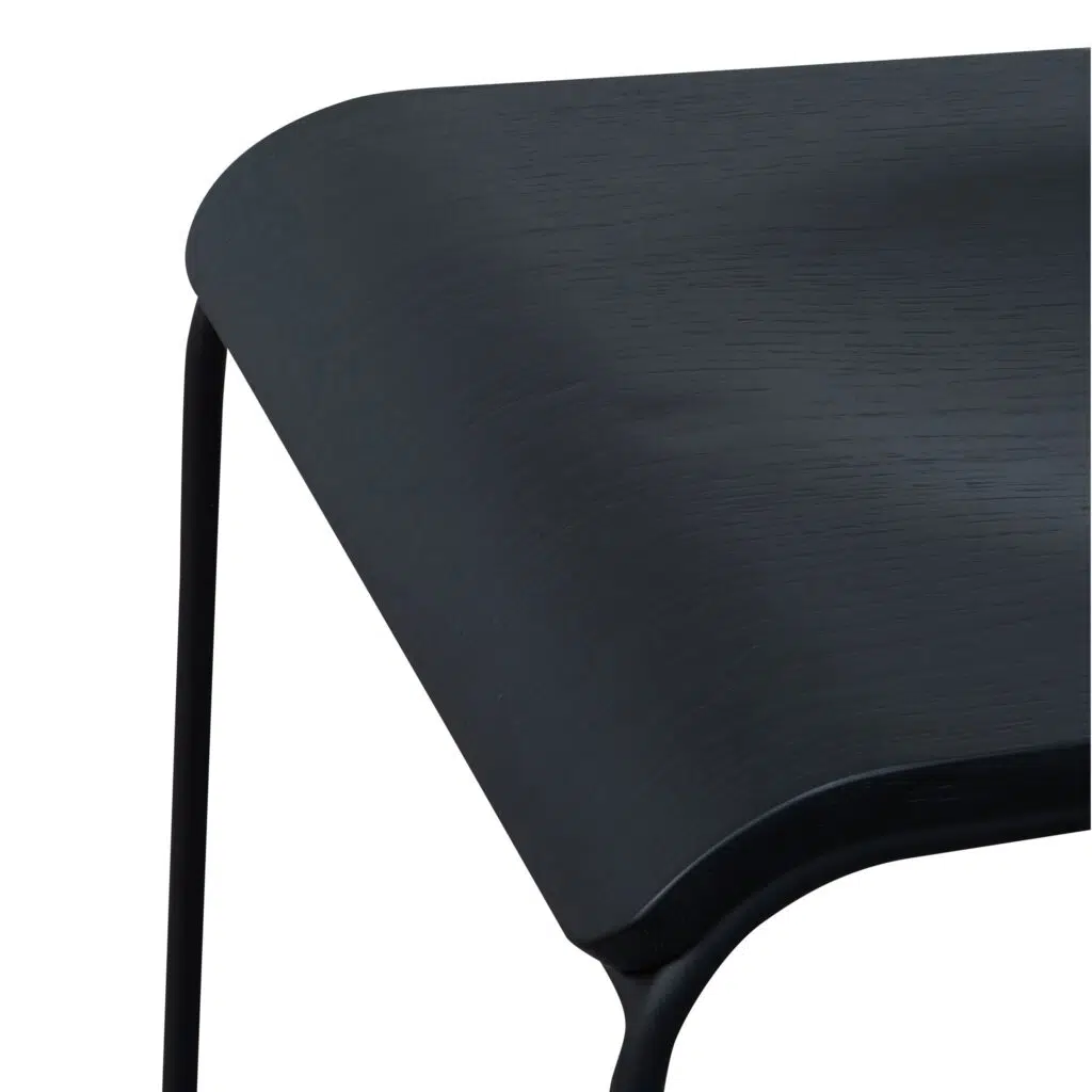 Max 65cm Black Wooden Bar Stool - Durable Minimalist Design