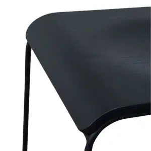 Max 65cm Black Wooden Bar Stool - Durable Minimalist Design