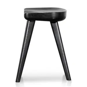Pilo 45cm Black Barstool - Rustic Minimalist Solid Wood Design