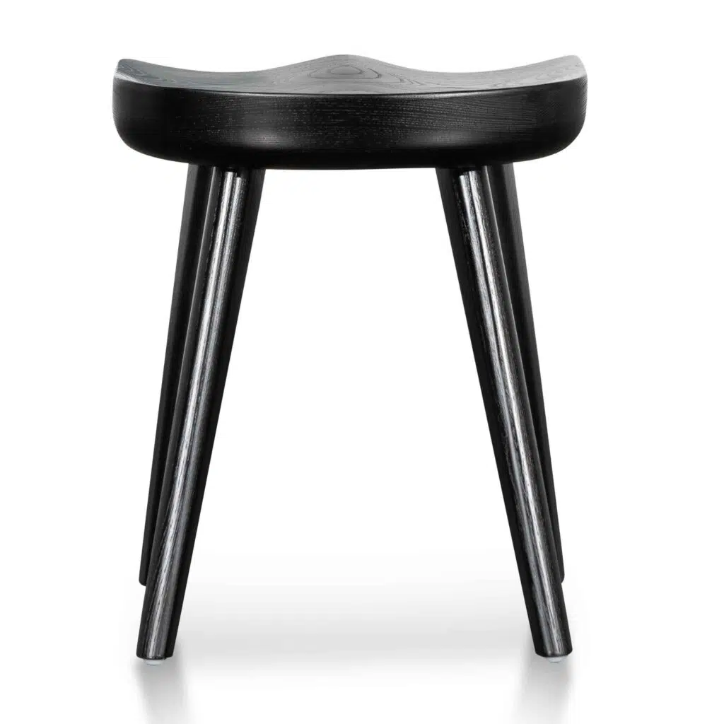 Black Solid Wood Barstool - Modern Minimalist Design Set of 2