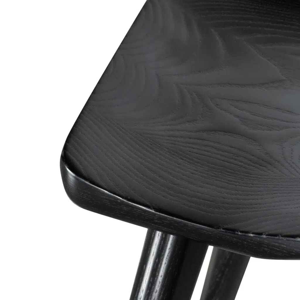 Pilo 45cm Black Barstool Set of 2 - Durable Solid Wood Design